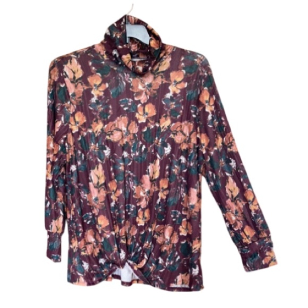 3/$45 AGB floral print top pullover shirt casual boho bohemian office size 2X